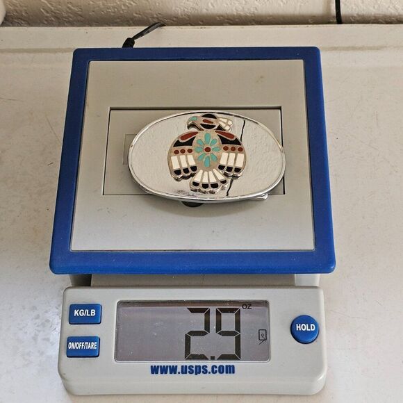 Thunderbird Bird Native American Peyote Southwest 80s Vintage Inlaid Belt Buckle - Picture 6 of 8